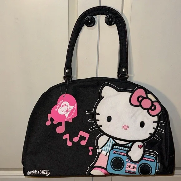 Sanrio HELLO KITTY Boston Bag Bowler Type Shoulder Bag New w/ Tags Y2K Sanrio - Picture 5 of 17